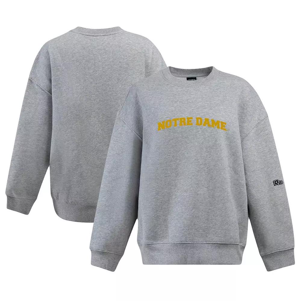 Women's Hype and Vice Heather Gray Notre Dame Fighting Irish Offside Pullover Sweatshirt,  Product Image