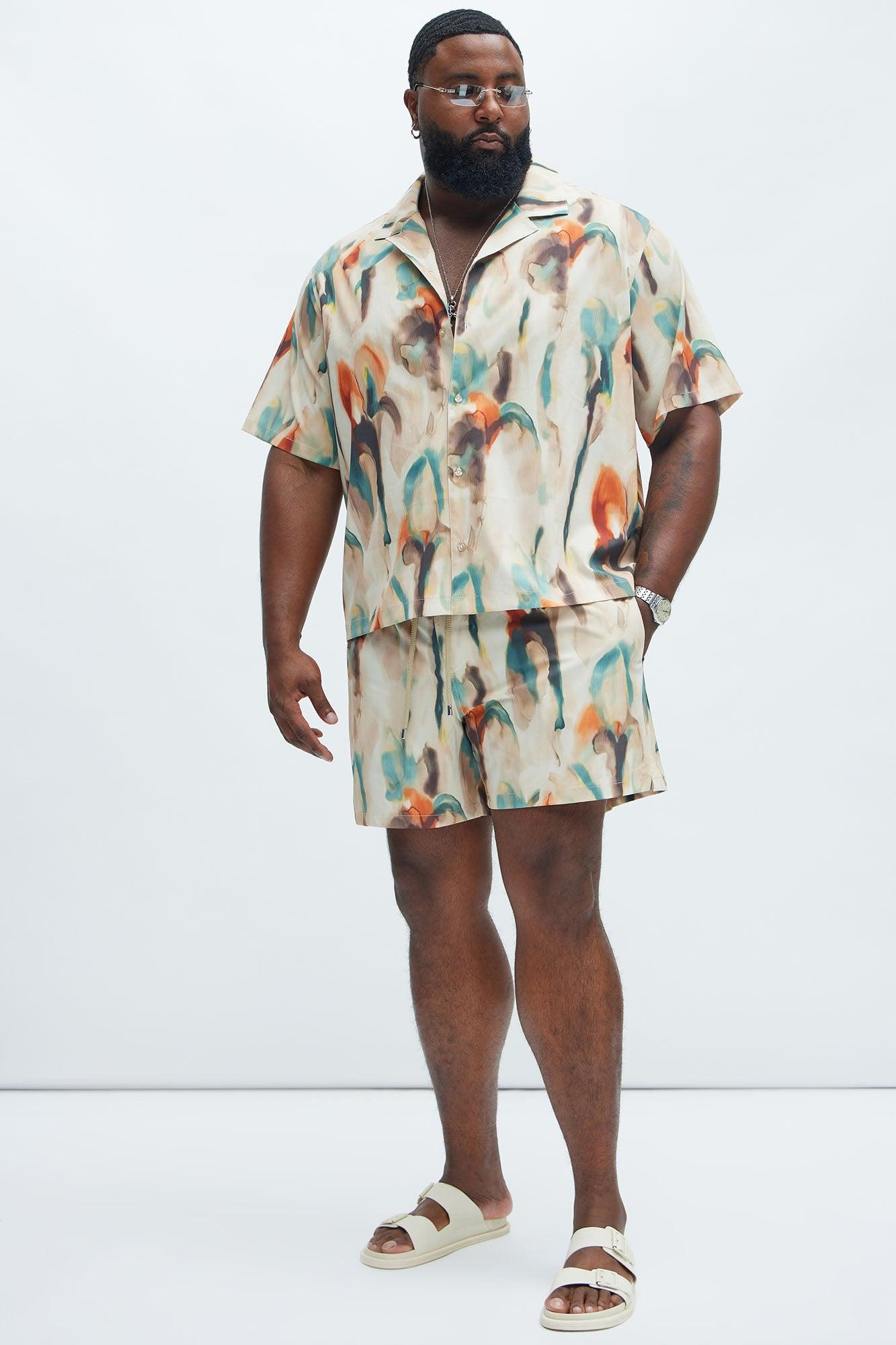 Capen Watercolor Swim Mid Trunk - Multi Color Product Image