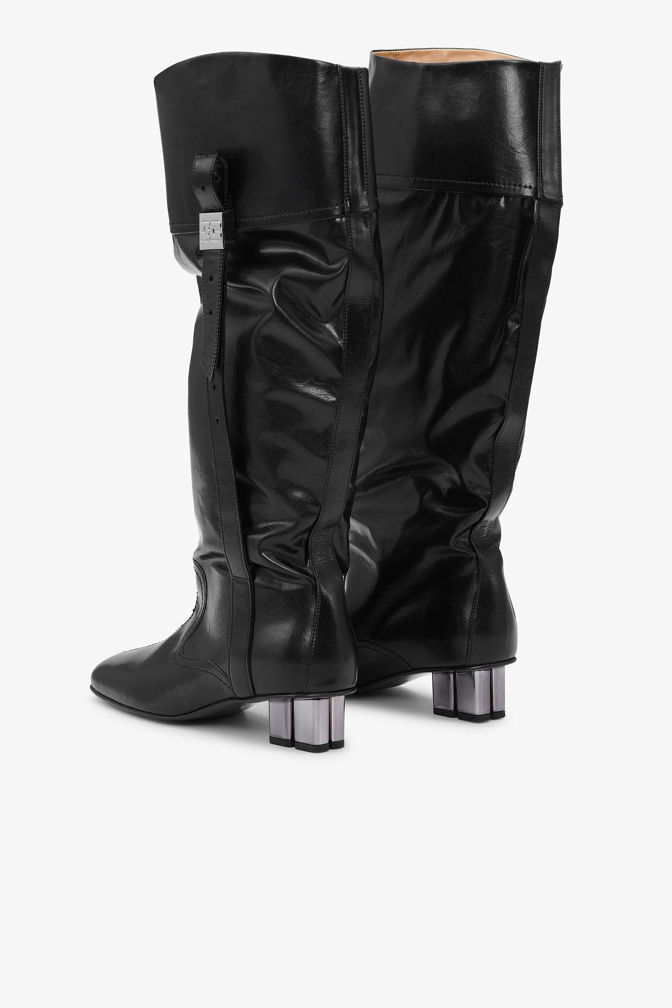 Black Slouchy Knee Boots Product Image