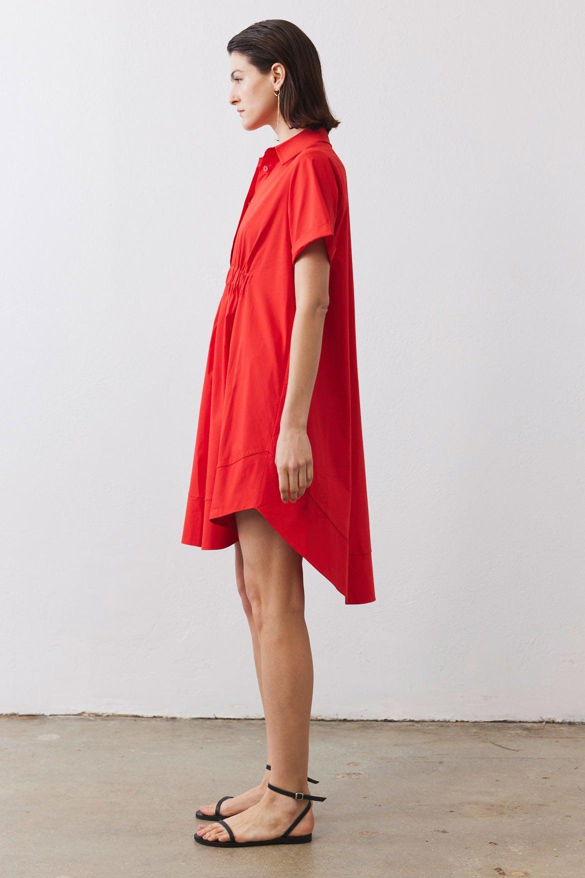 Oversized Pinch Waist Poplin Dress Product Image