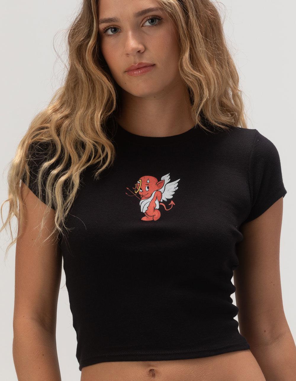 RSQ Womens Red Devil Baby Tee - BLACK Product Image
