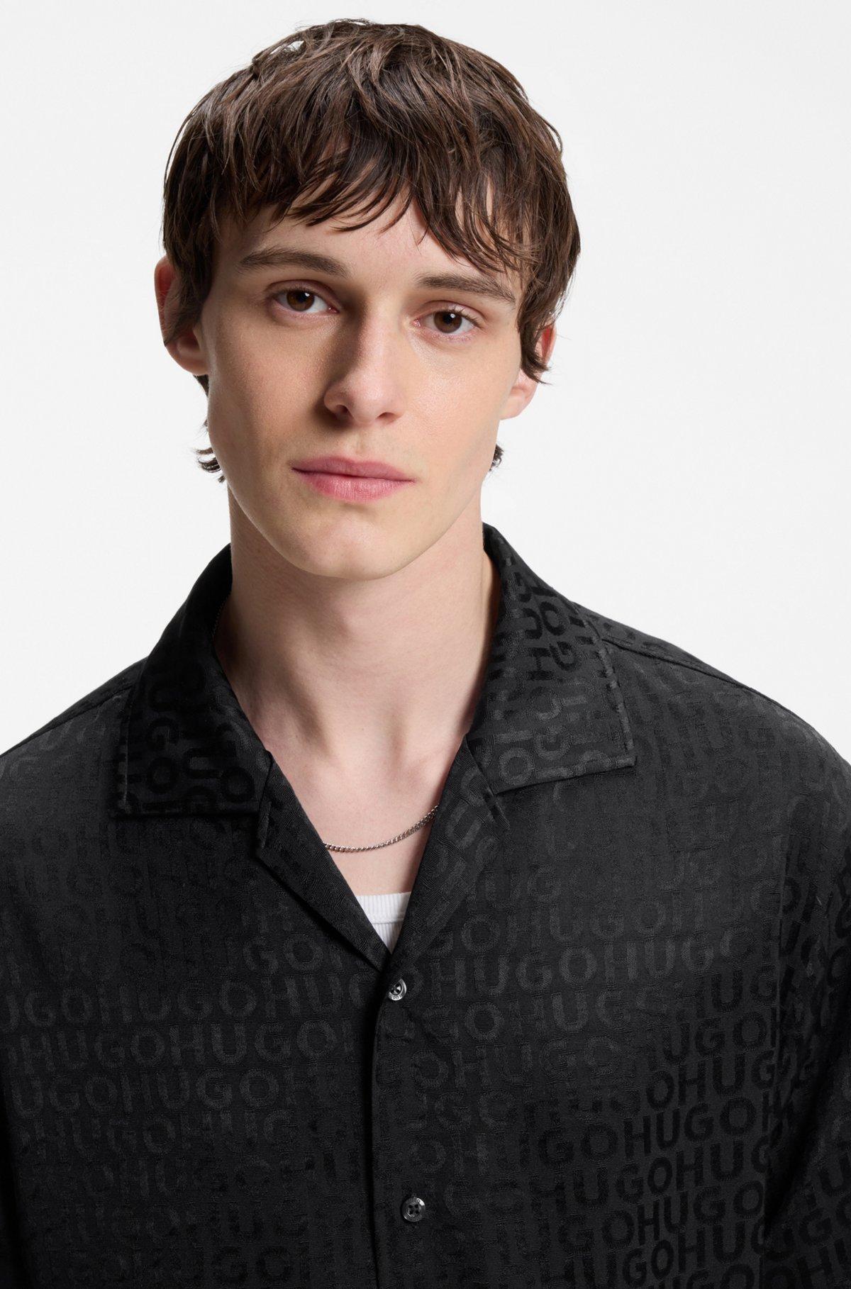 Oversized-fit shirt with jacquard pattern Product Image