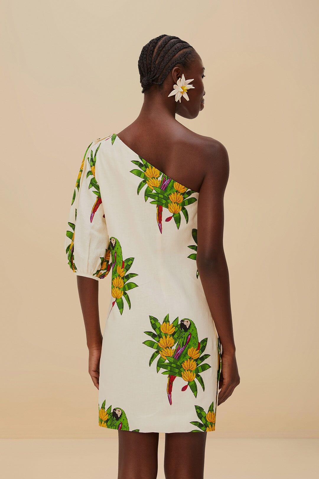 Off-White Maracana Bird LENZING™ ECOVERO™ Euroflax™ Mini Dress Product Image