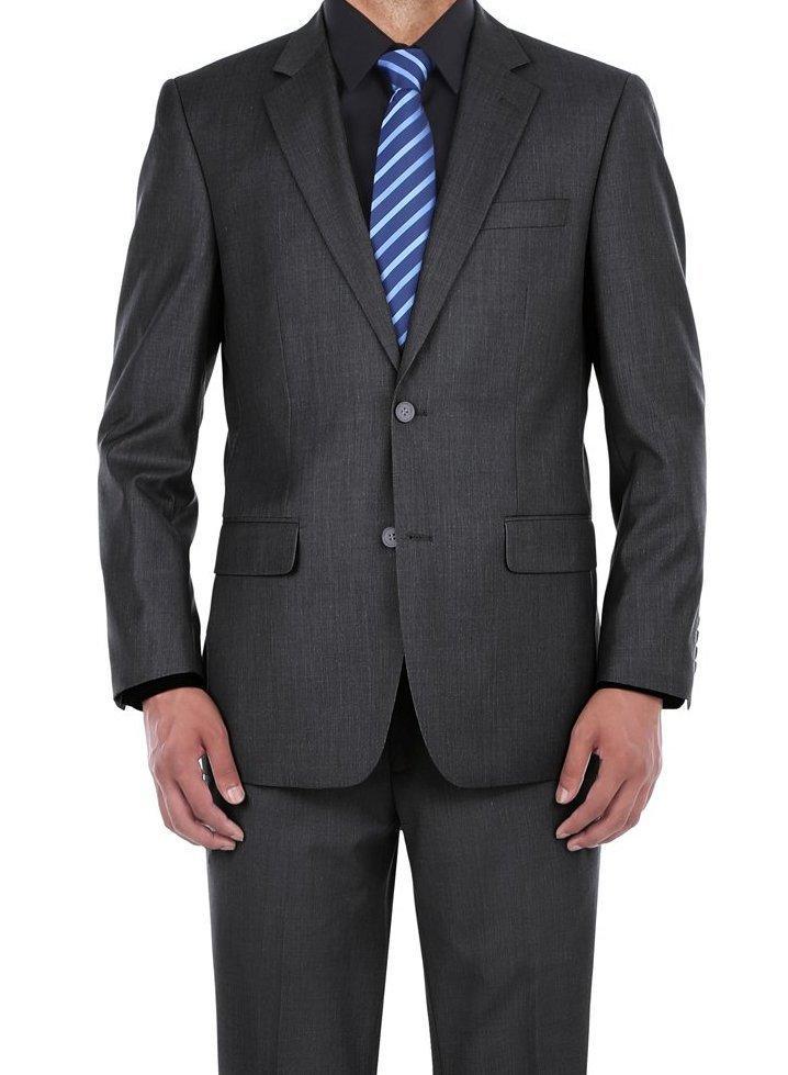 Vanderbilt Collection  - Classic 2 Piece Suit 2 Buttons Regular Fit In Charcoal Gray Product Image