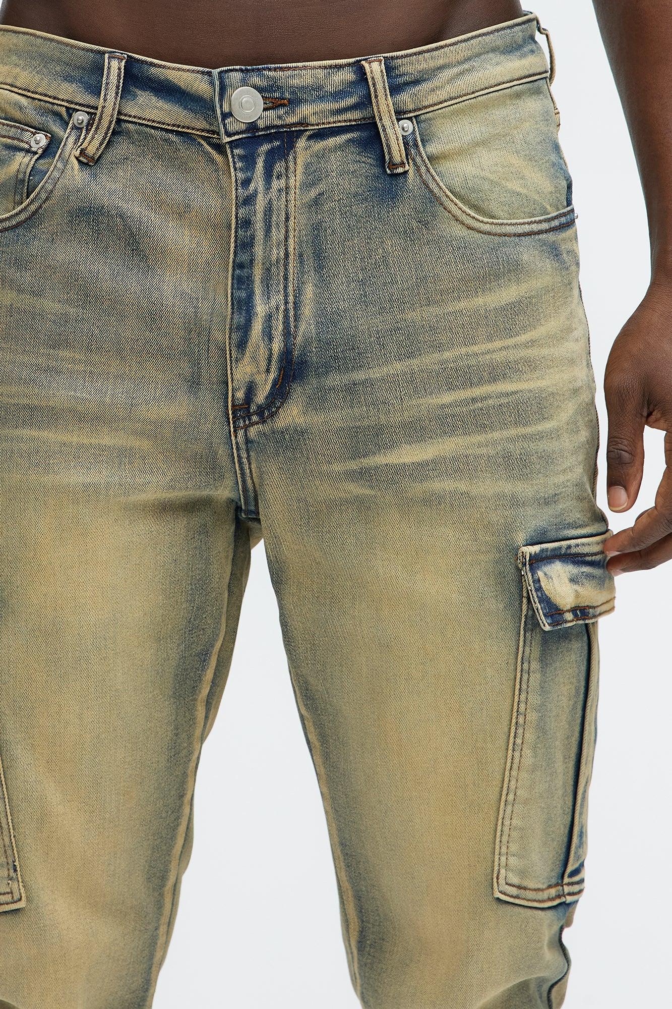 Back On The Cargo Skinny Jeans - Vintage Blue Wash Product Image