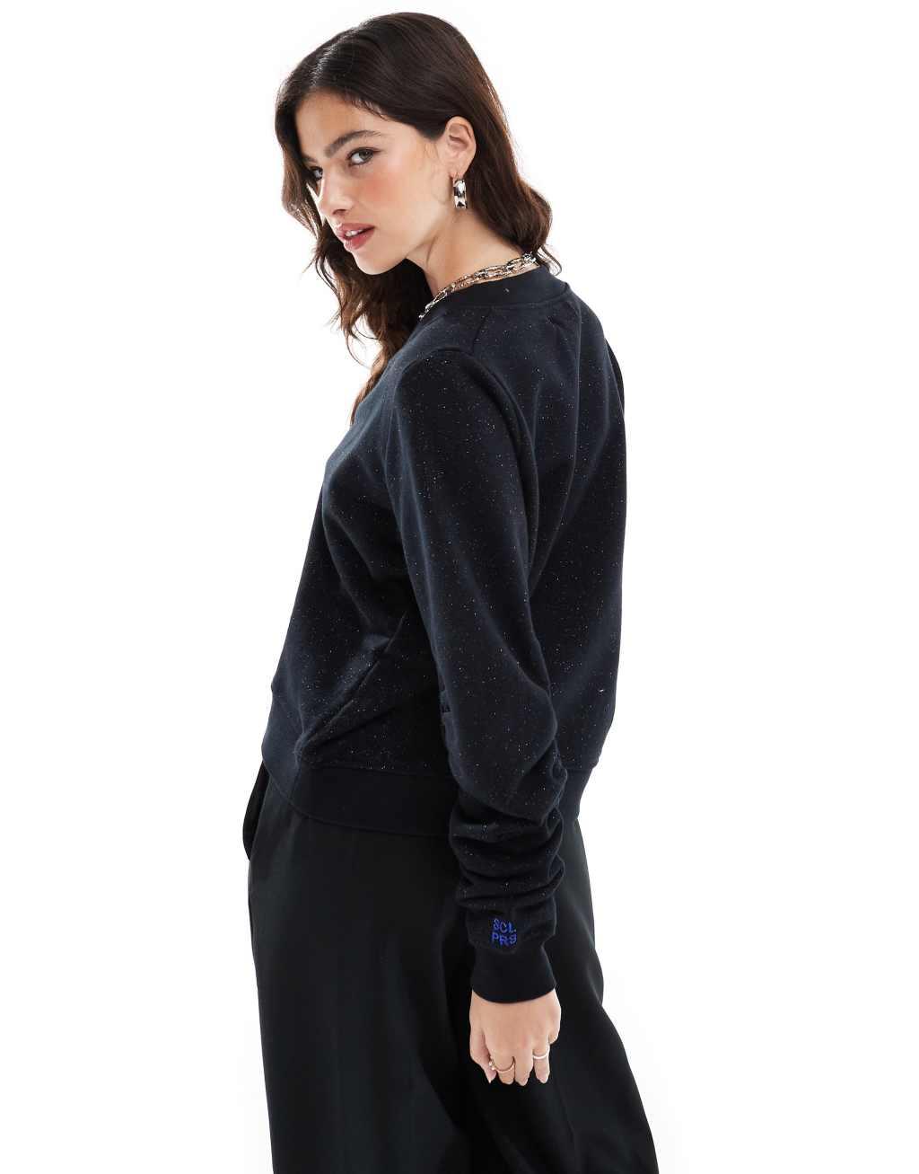 Scalpers gathered sweater in black   Product Image