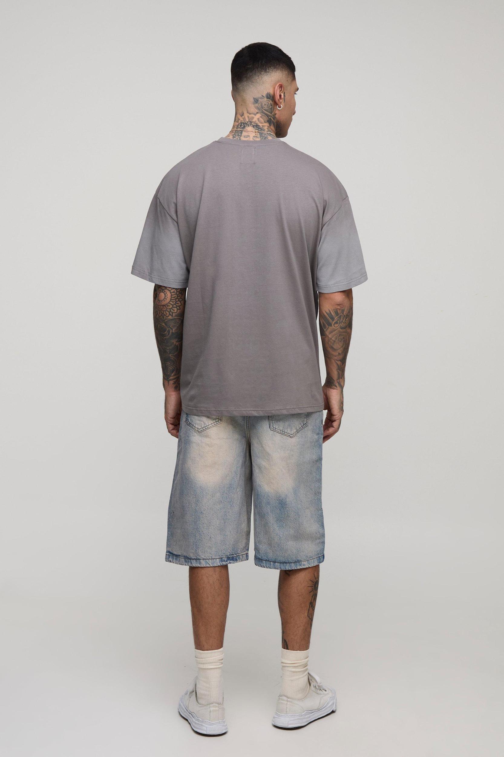 Tall Oversized Spray Wash T-shirt | boohooMAN USA Product Image