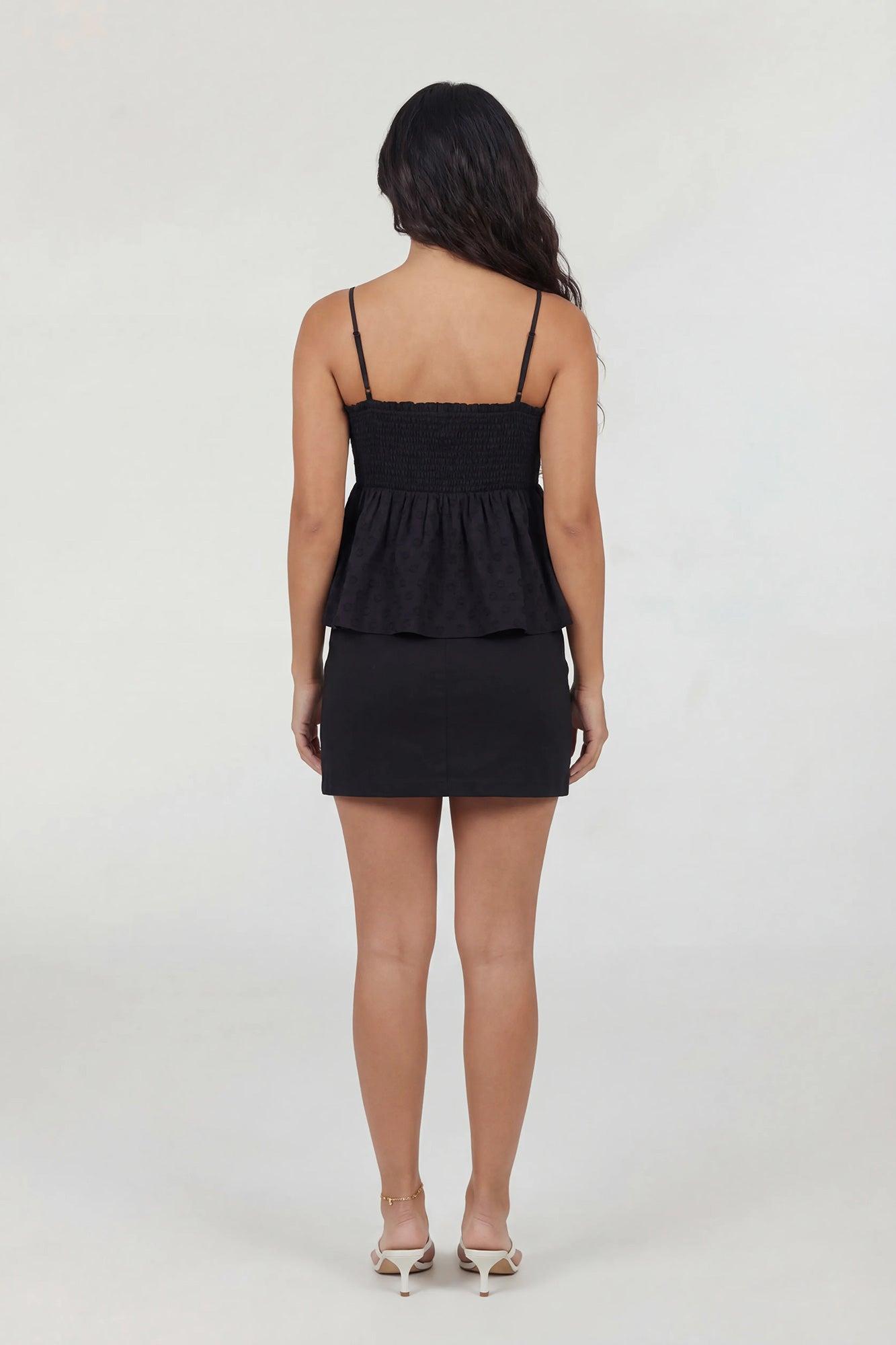 Smocked Eyelet Babydoll Tank Female Product Image