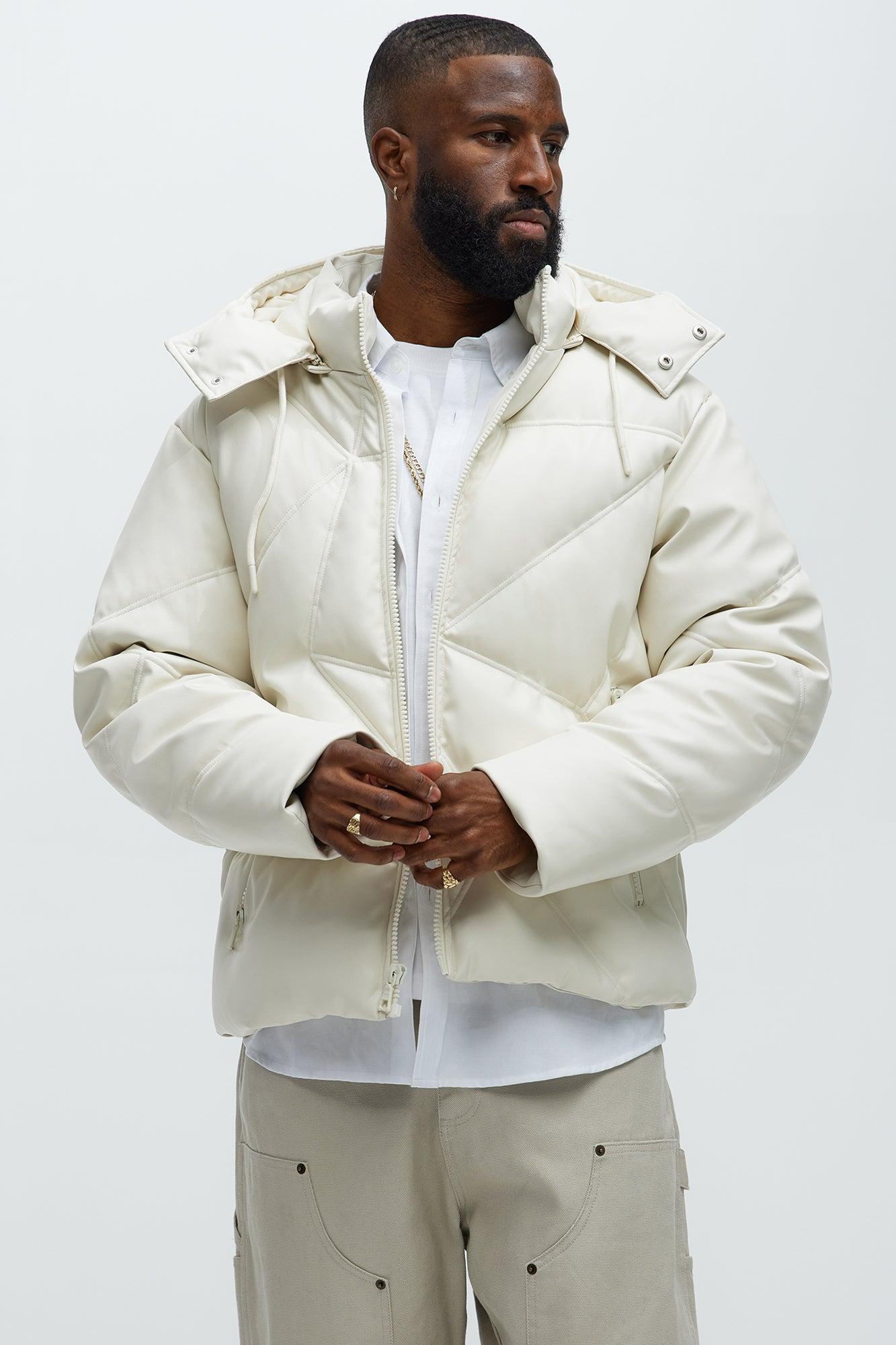 Looking For Me Padded Hood Puffer - White Male Product Image