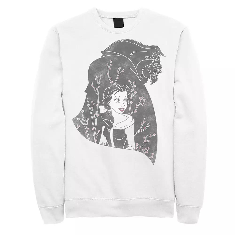 Disney's Beauty & The Beast Silhouette Grayscale & Blossoms Men's Sweatshirt,  Product Image