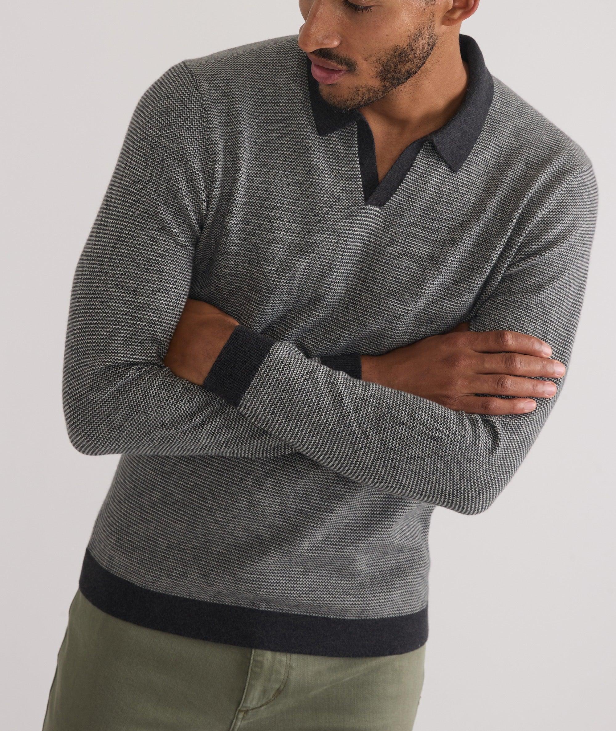 Liam Long Sleeve Sweater Polo Product Image