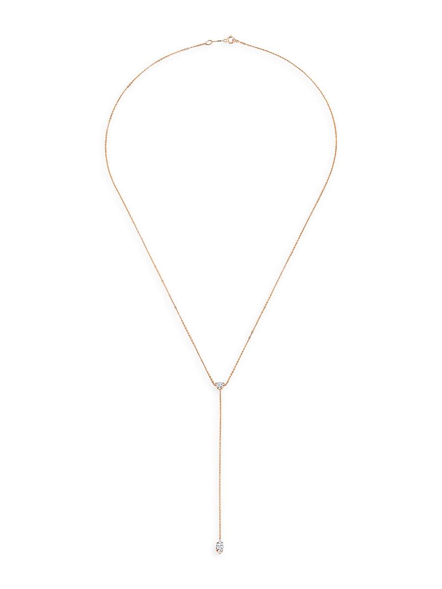 Womens 18K Rose Gold & 0.55 TCW Diamond Lariat Necklace Product Image