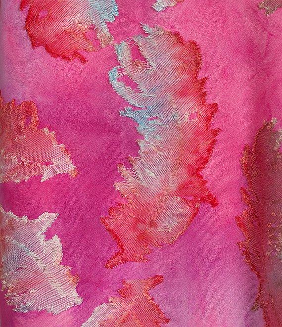 Calessa Burnout Crew Neck 3/4 Sleeve Tunic Product Image