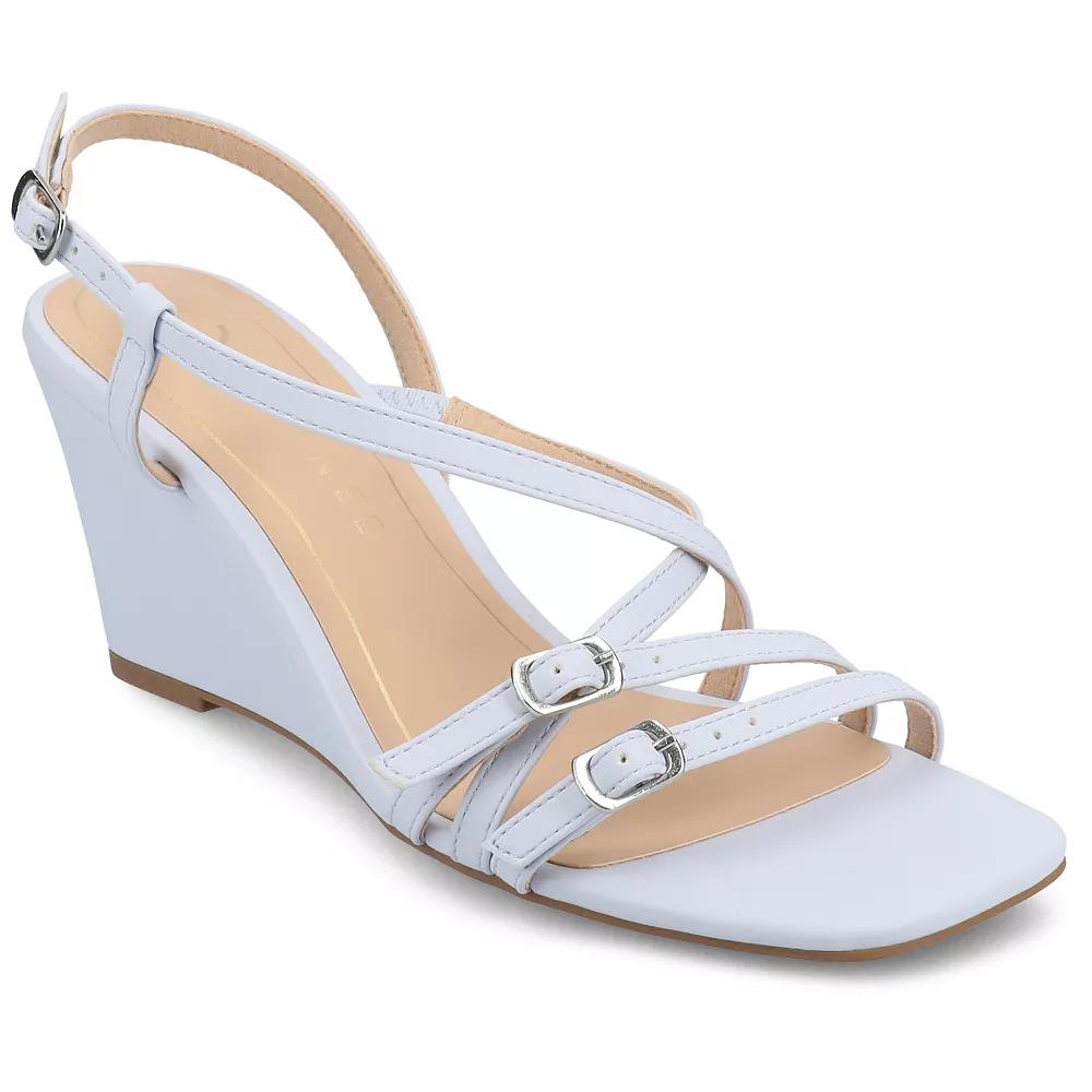 Journee Clinne Women's Multi Strap Wedge Sandals,  Product Image