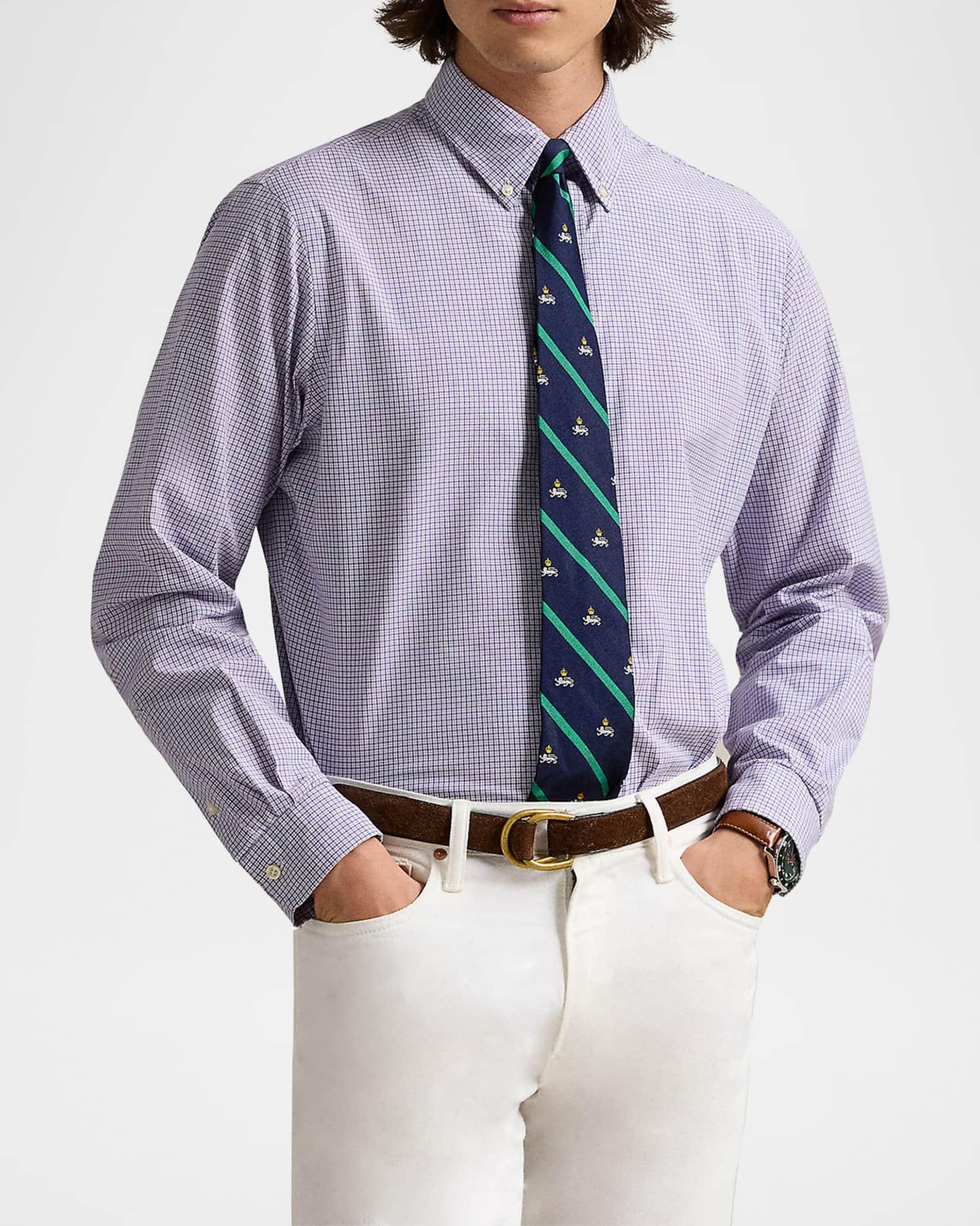 Men's Classic-Fit Check Poplin Sport Shirt Product Image