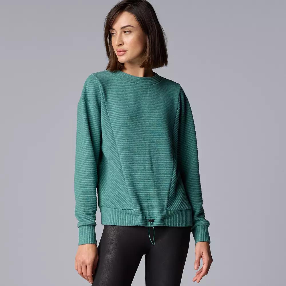 Women's Simply Vera Vera Wang Drawcord Hem Cozy Pullover Top, Size: Small, Alpine Frost Product Image