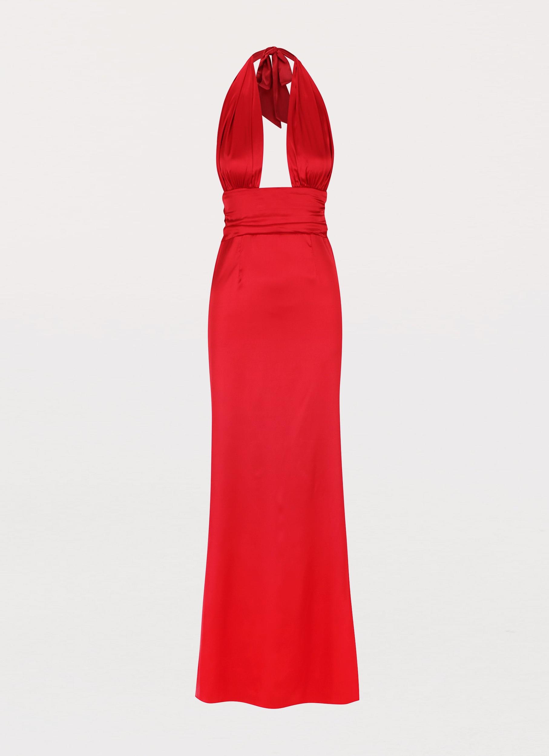 Lovelust Halterneck Maxi Dress - Red Product Image