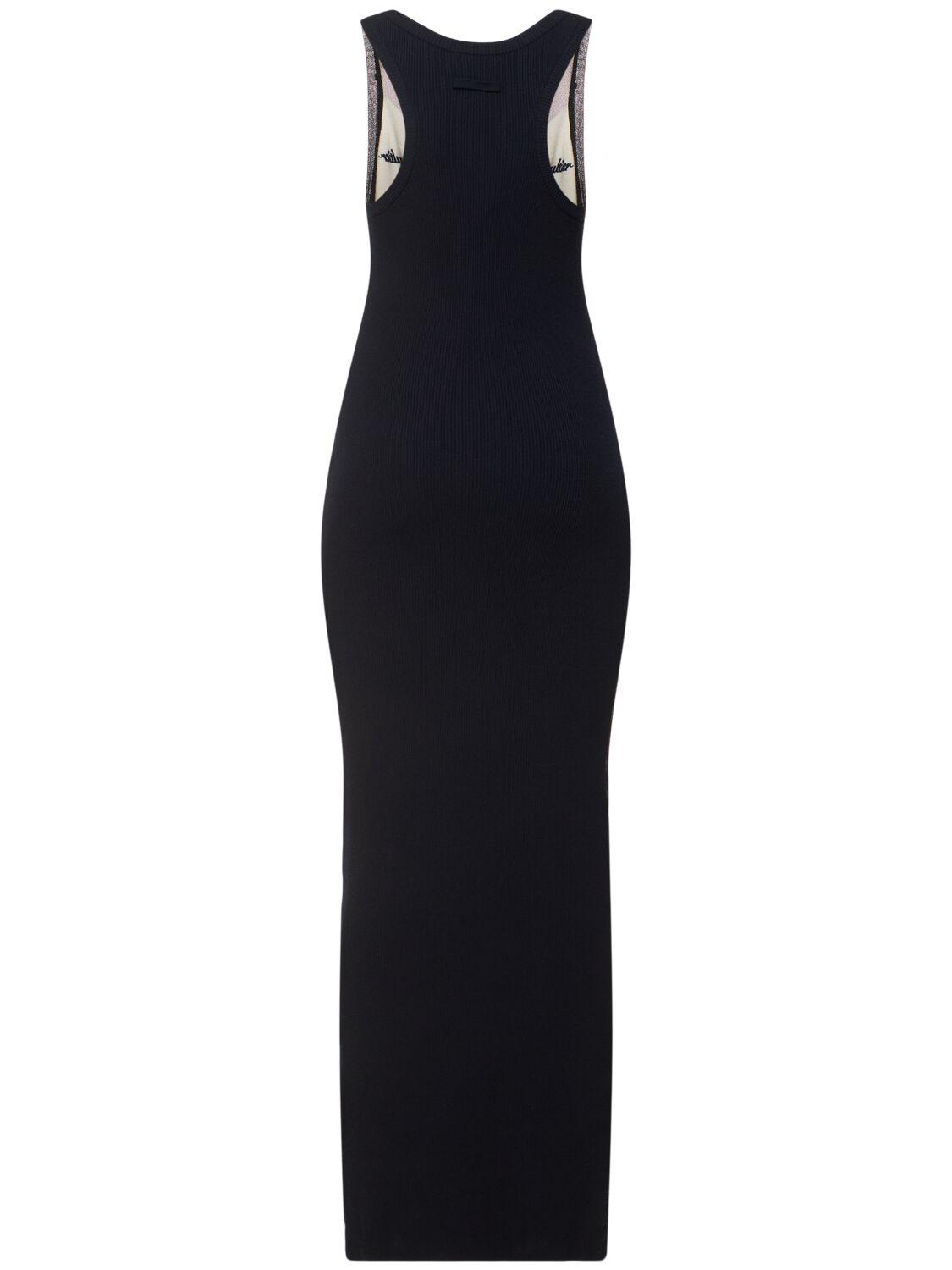 Black & Navy 'The Bi-Material Marinière' Maxi Dress Product Image
