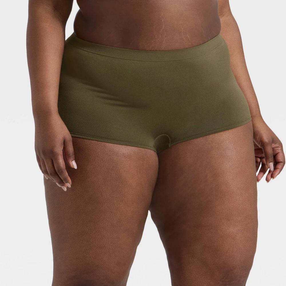 Women's Seamless Boy Shorts Underwear - Auden™ Burgundy 1X Product Image