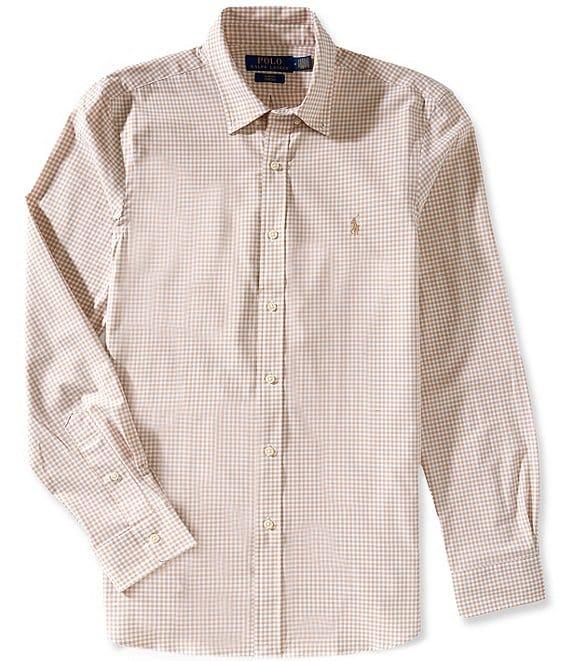 Polo Ralph Lauren Slim Fit Gingham Stretch Poplin Long Sleeve Woven Shirt Product Image