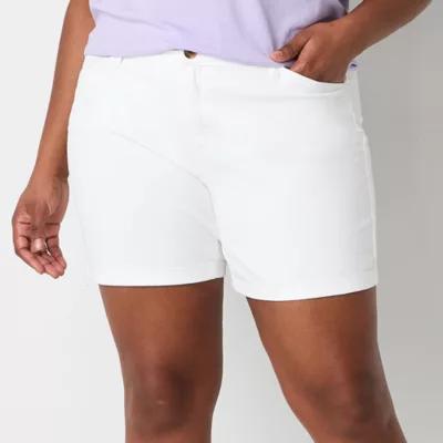 St. John's Bay Womens Mid Rise Chino Short-Plus Product Image