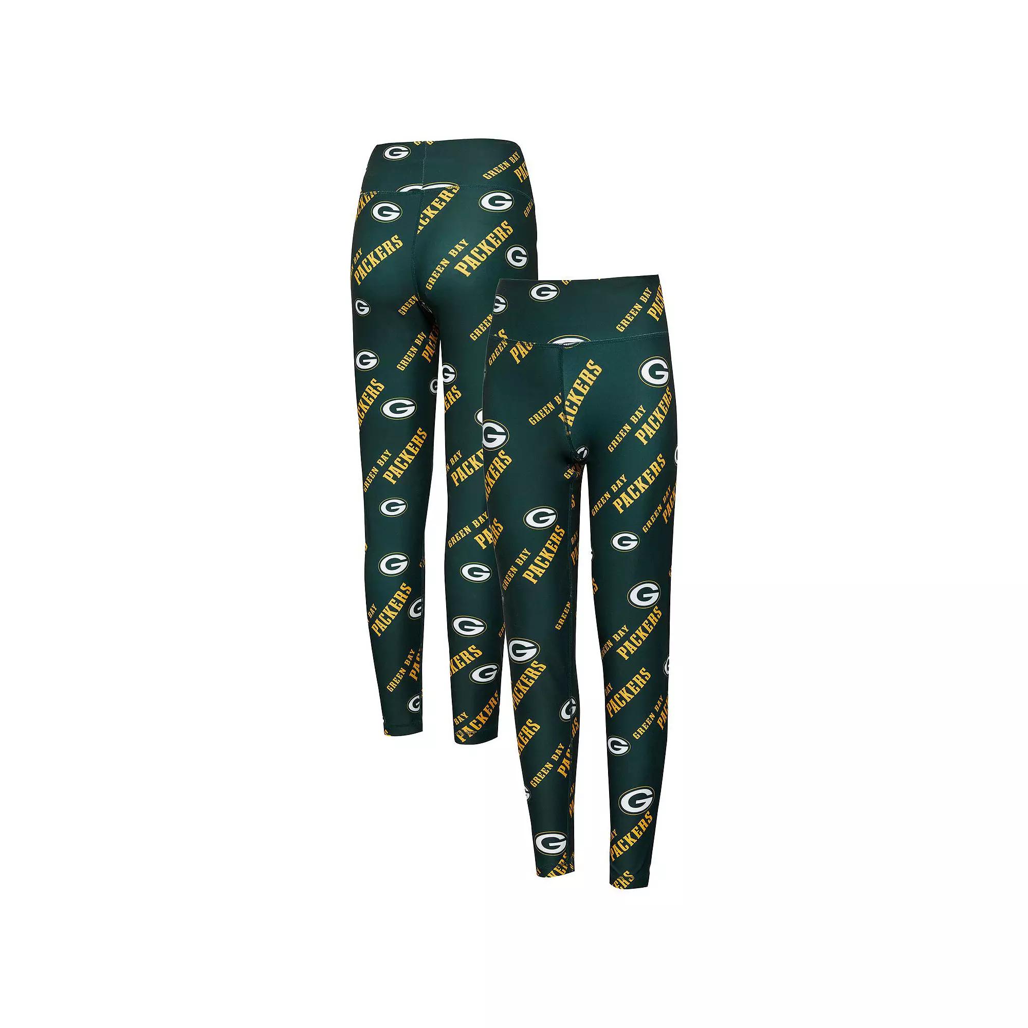 Women's Concepts Sport Green Green Bay Packers Breakthrough Allover Print Knit Leggings, Size: Large Product Image