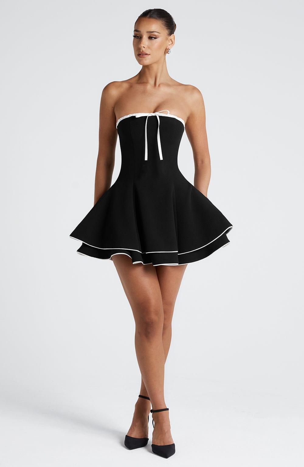 Juno Mini Dress - Black/White Product Image