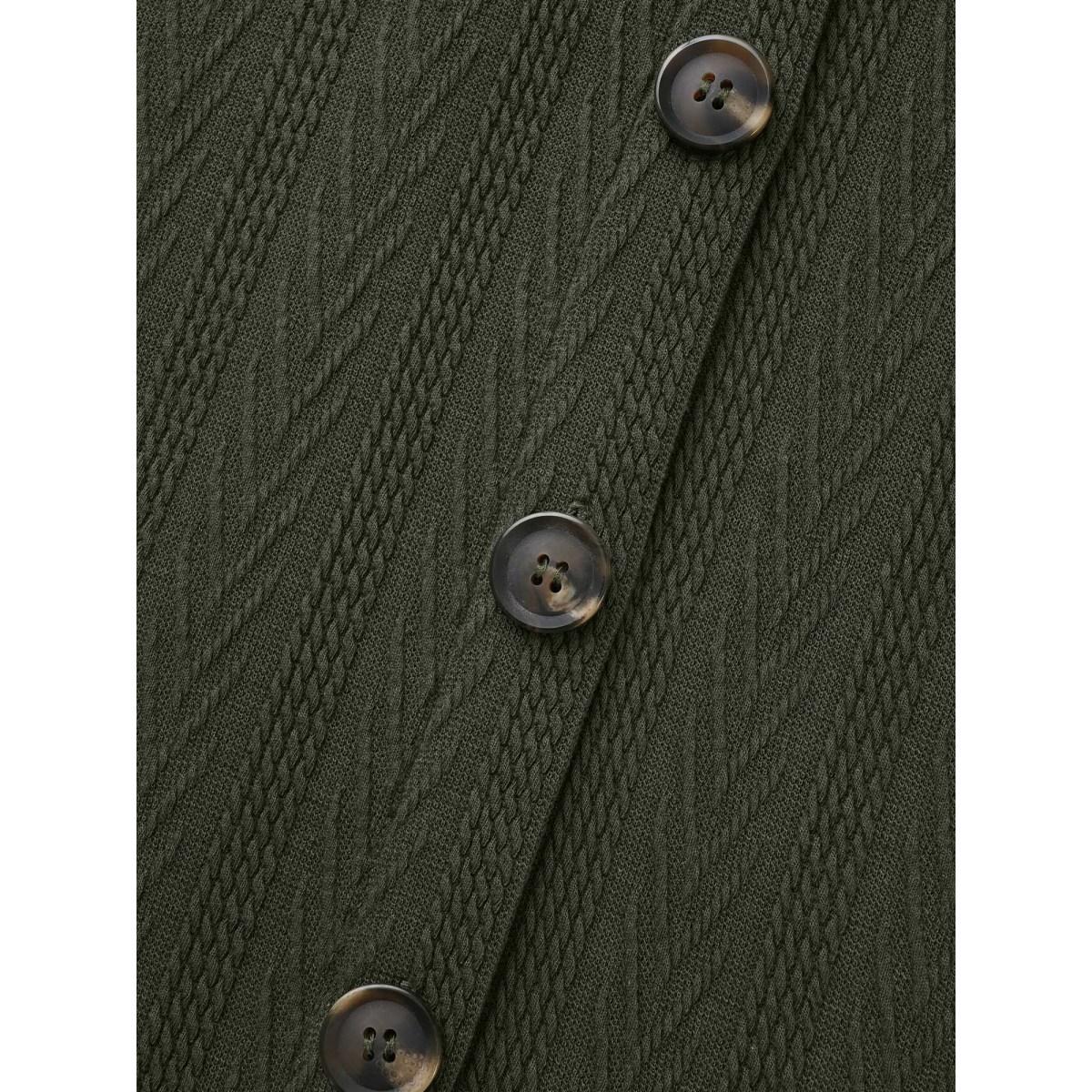 Plus Size Textured Flap Detail Arc Hem Jacket Women ArmyGreen Texture Everyday Jackets BloomChic 26/4X Product Image