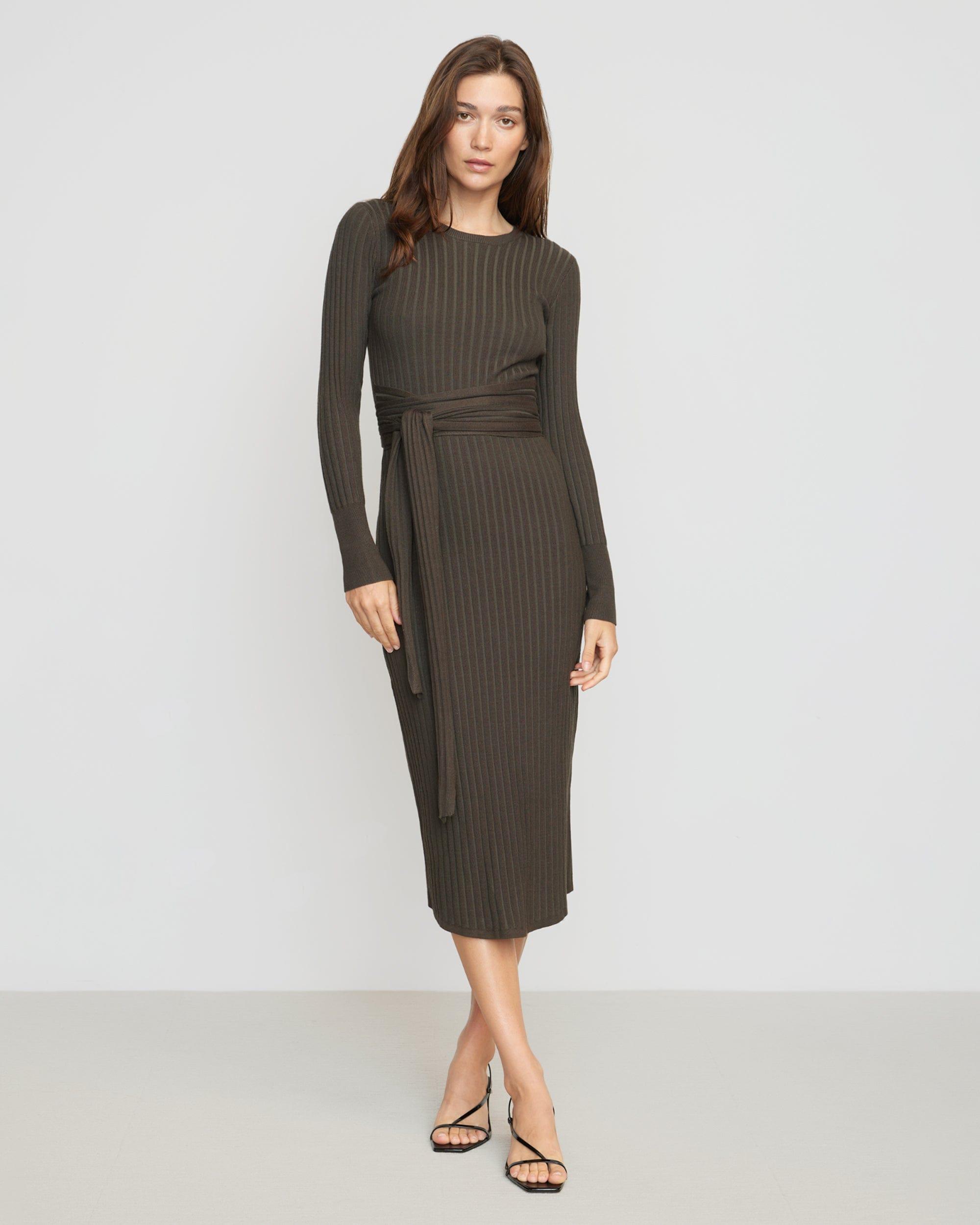 Carmen Tie-Front Ribbed Dress Product Image