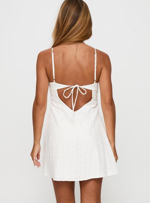 Dearly Embroidered Mini Dress White Petite Product Image