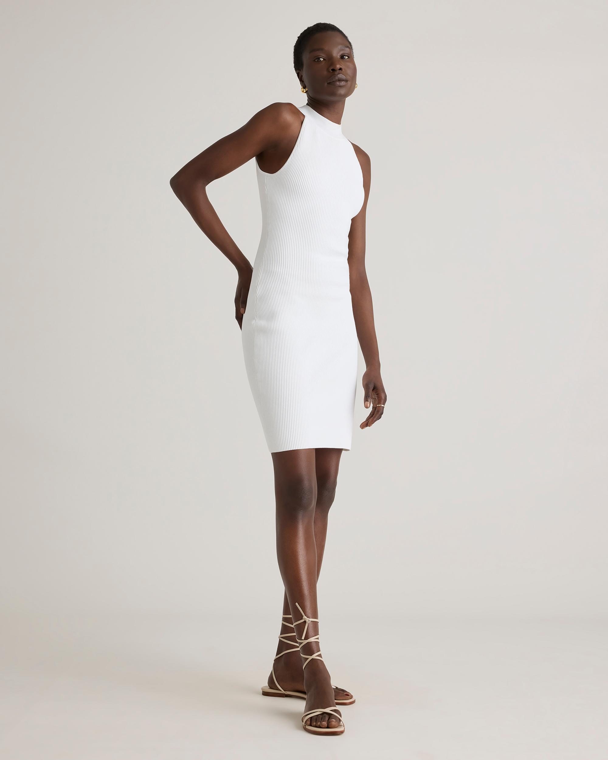 Quince | Women's High Neck Ribbed Knit Mini Dress Recycled nylon/polyester/spandex Product Image