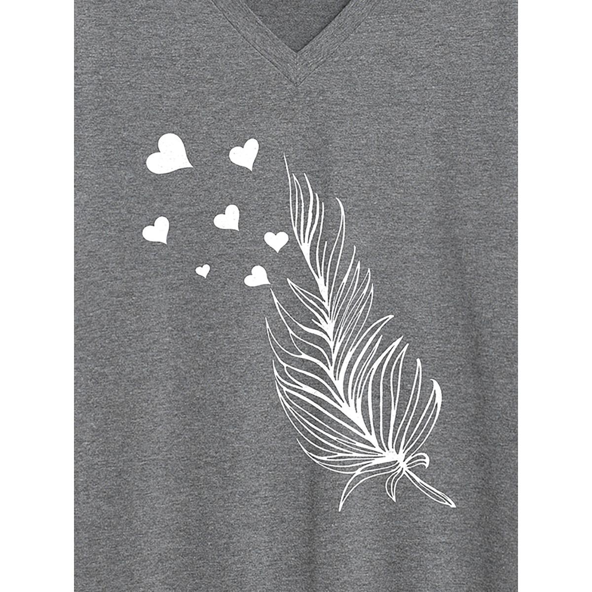Plus Size Make a Wish V-Neck T-Shirt DarkGray Women Non Art&design V-neck Everyday-Casual T-shirts BloomChic 28/5X Product Image