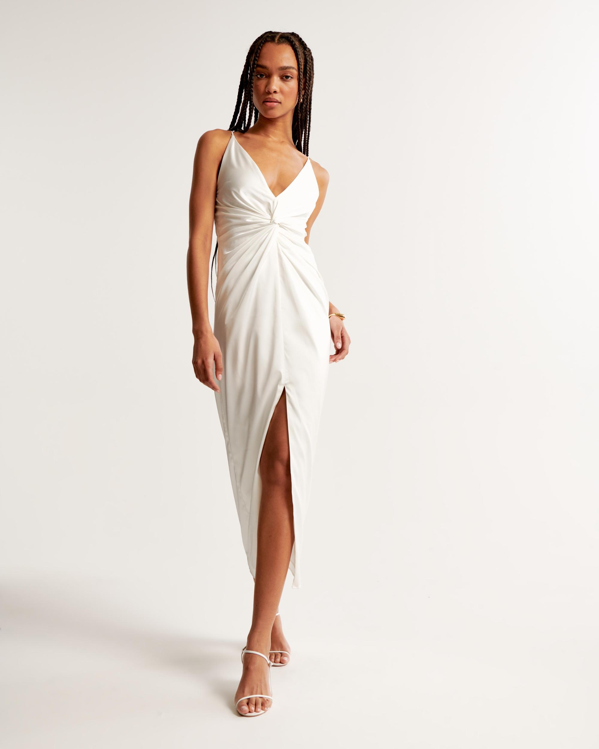 Draped Twist-Front Maxi Dress Product Image