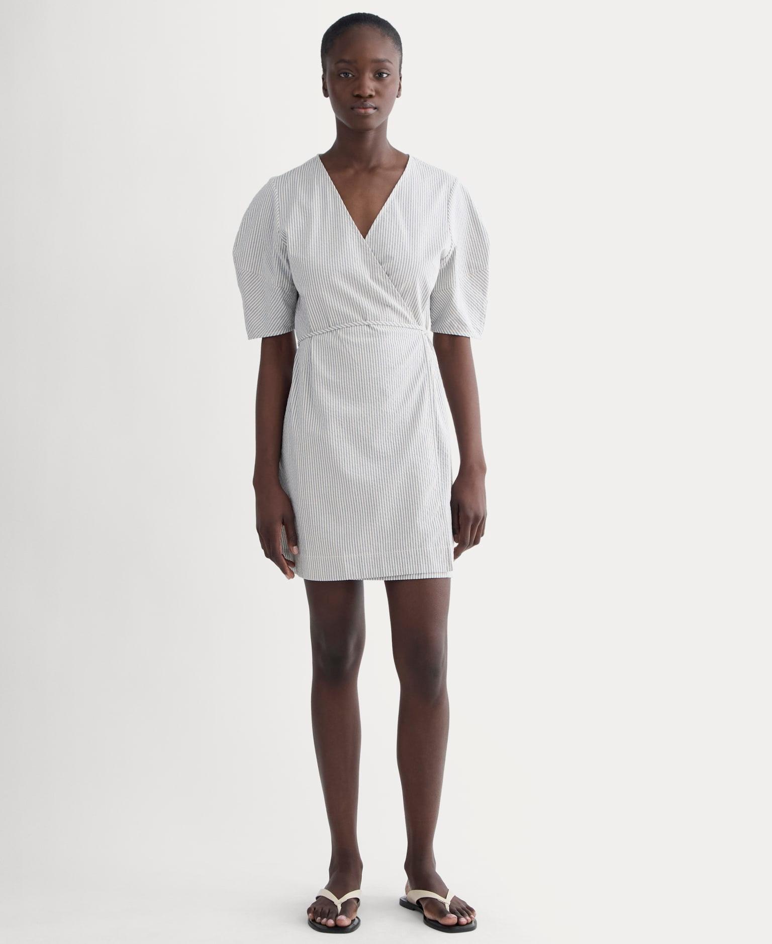 The Seersucker Mini Wrap Dress Product Image
