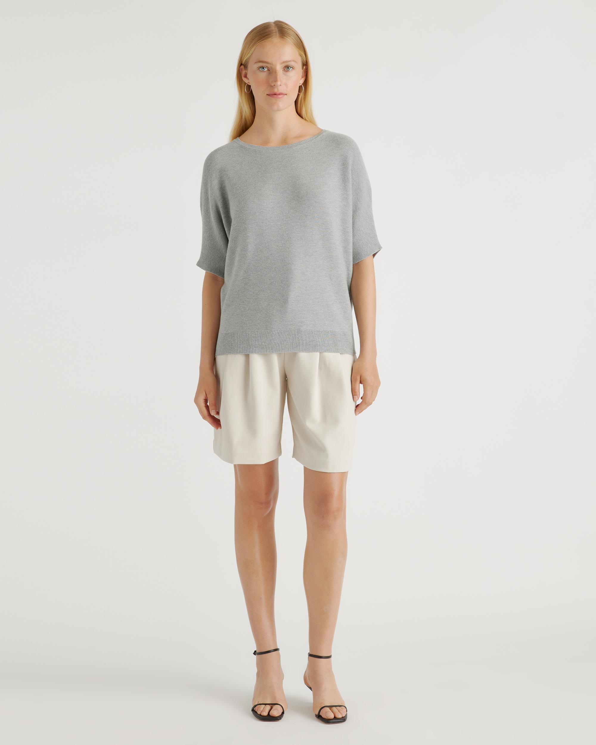 Quince | Women's Lightweight Cotton Cashmere Link-Stitch Dolman Sweater Size XL Product Image