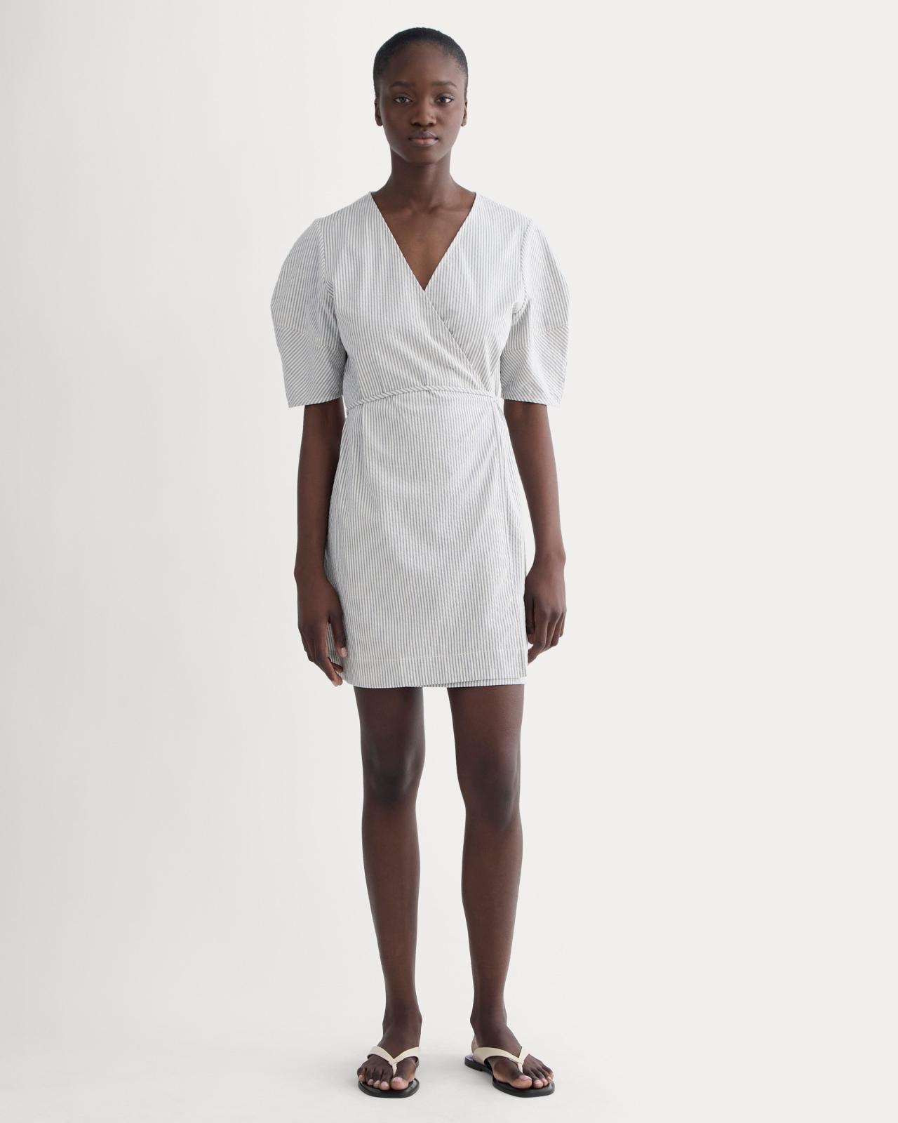 The Seersucker Mini Wrap Dress Product Image
