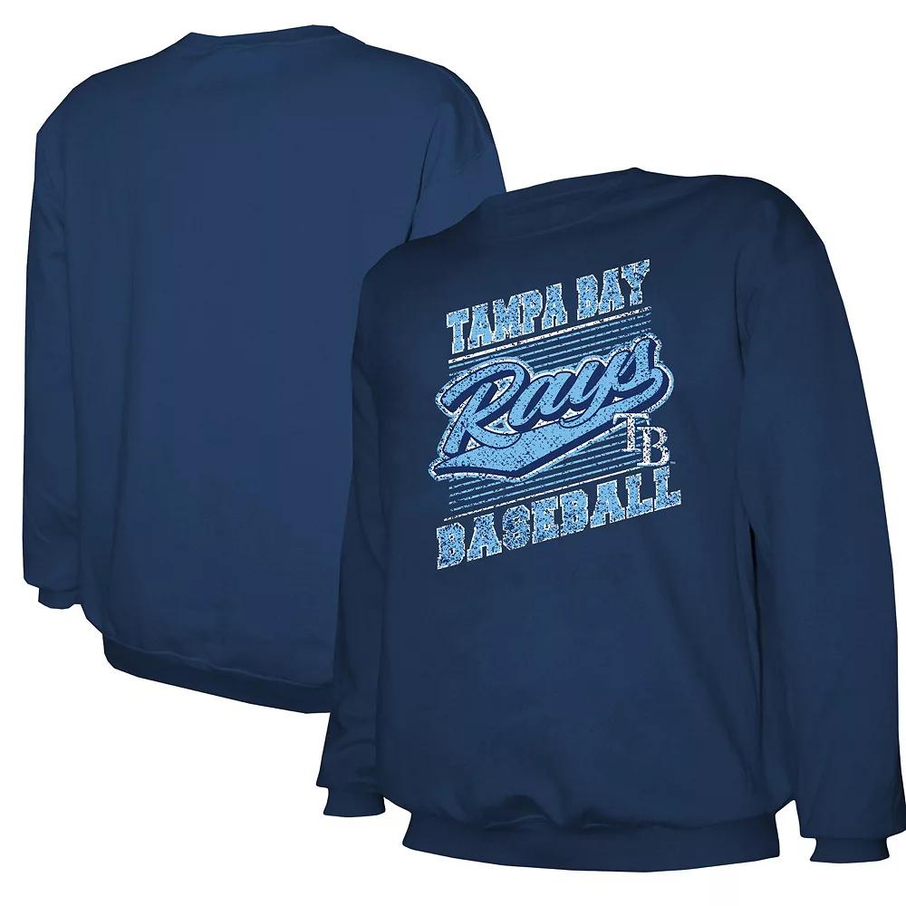 Men's Stitches Navy Tampa Bay Rays Pullover Sweatshirt,  Product Image