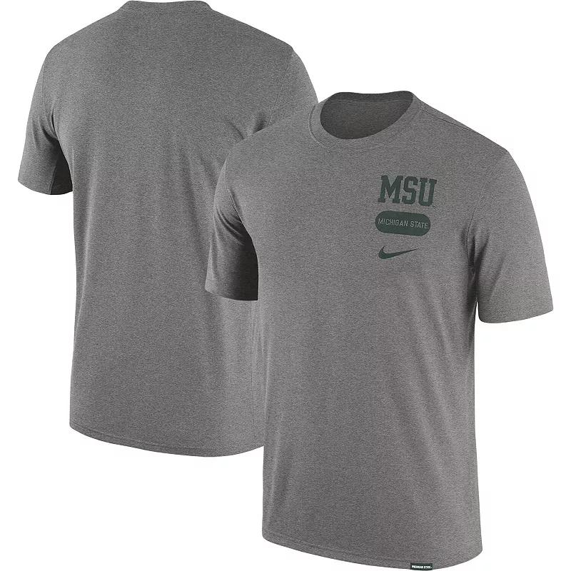 Men's Nike Heather Gray Michigan State Spartans Campus Letterman Tri-Blend T-Shirt,  Product Image