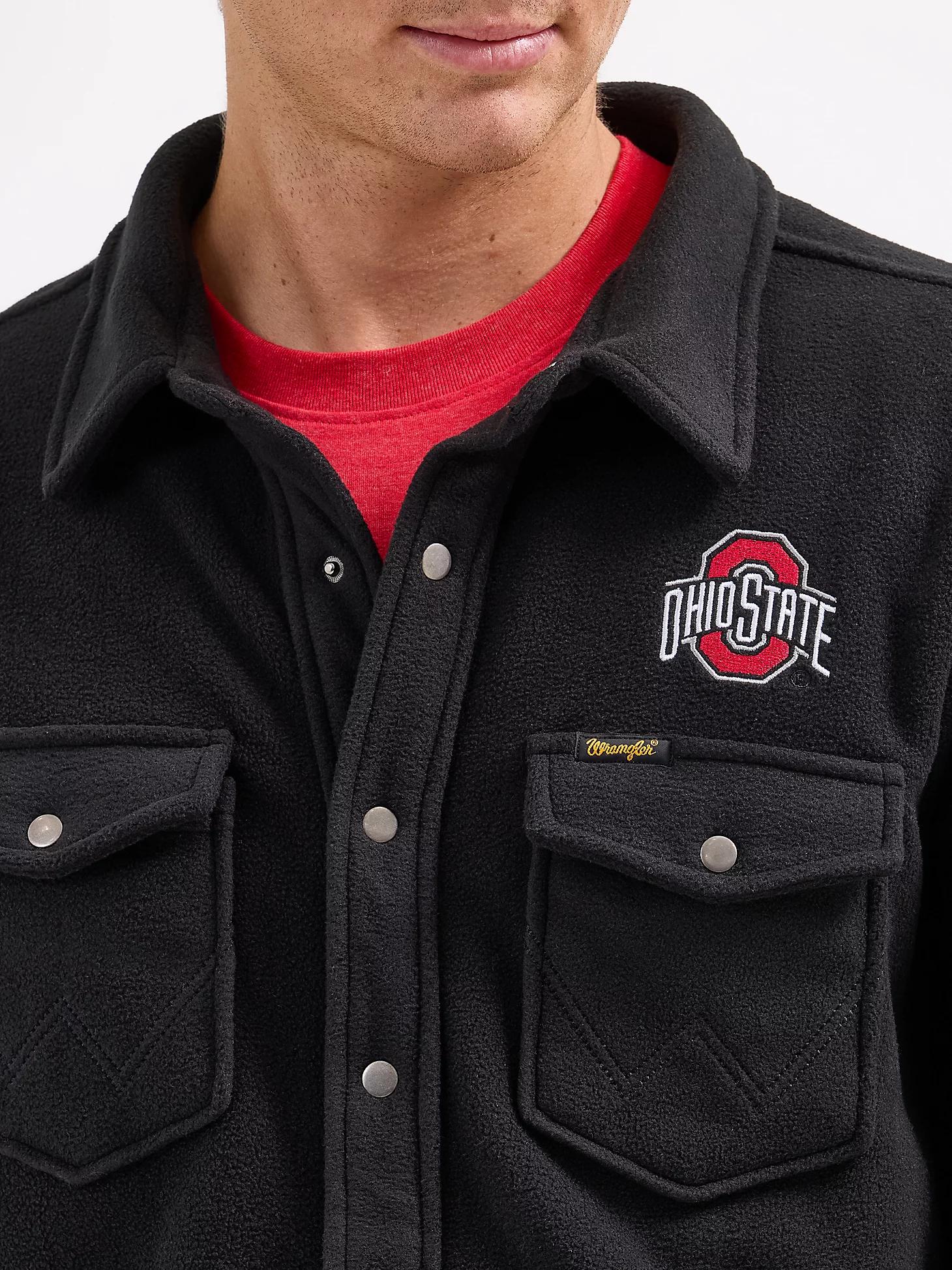 Men's Wrangler Collegiate Fleece Western Snap Jacket | Men's JACKETS & OUTERWEAR | Wrangler® Product Image