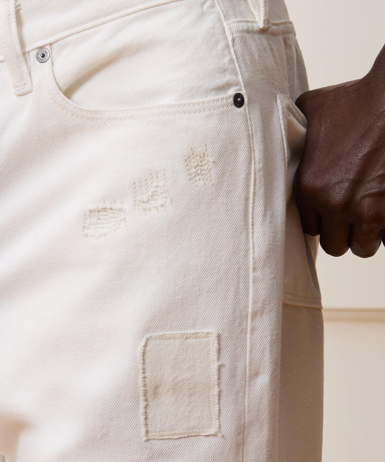 Relaxed Selvedge Jean in Distressed White Product Image