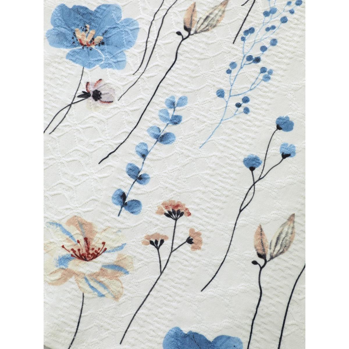 Plus Size Floral Lace-Trimmed Textured Babydoll Top Originalwhite Women Timeless V-neck Elegant T-shirts BloomChic 12/L Product Image