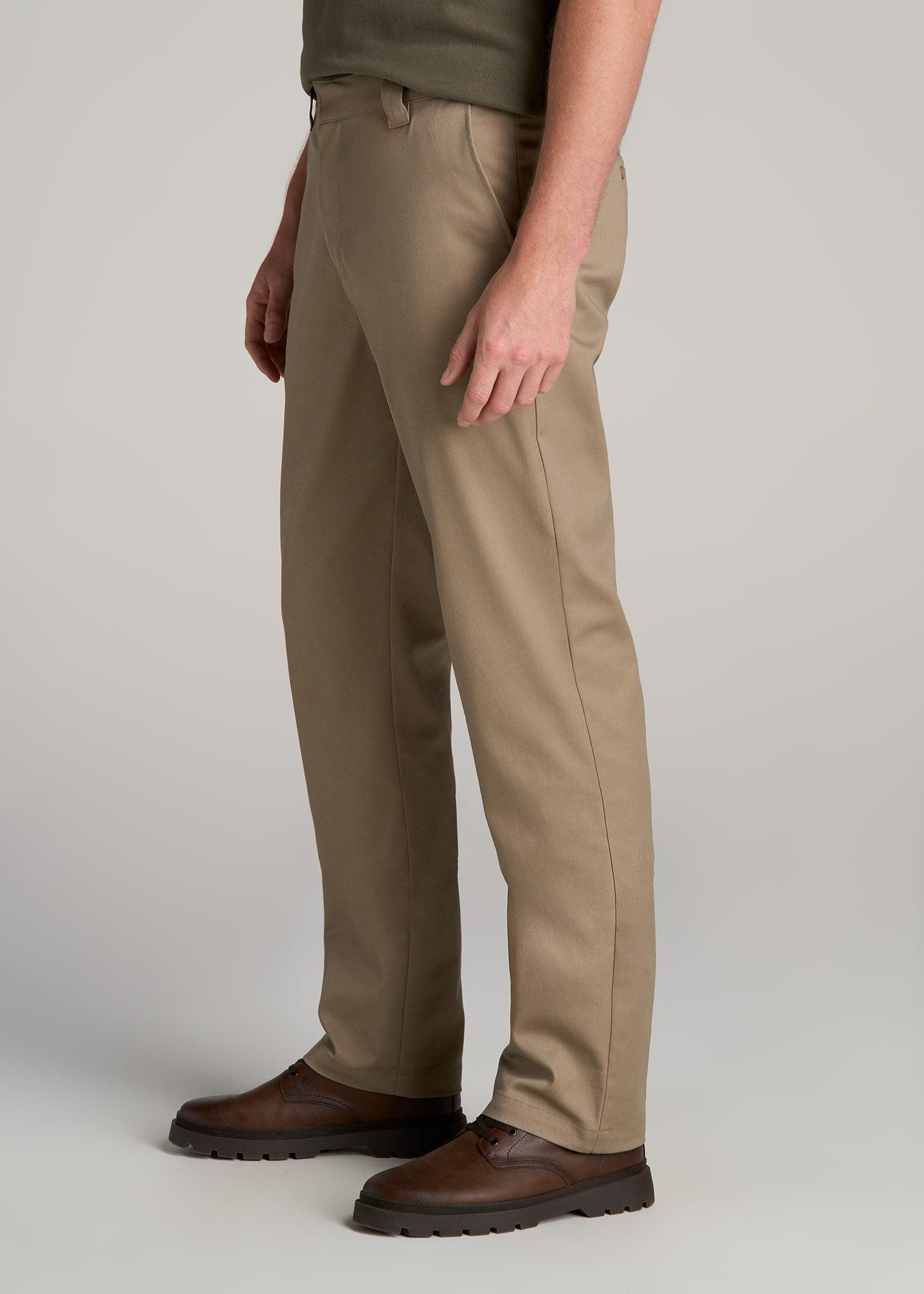 LJ&S Stretch Twill STRAIGHT-LEG Work Pants for Tall Men in Dusty Khaki Male Product Image