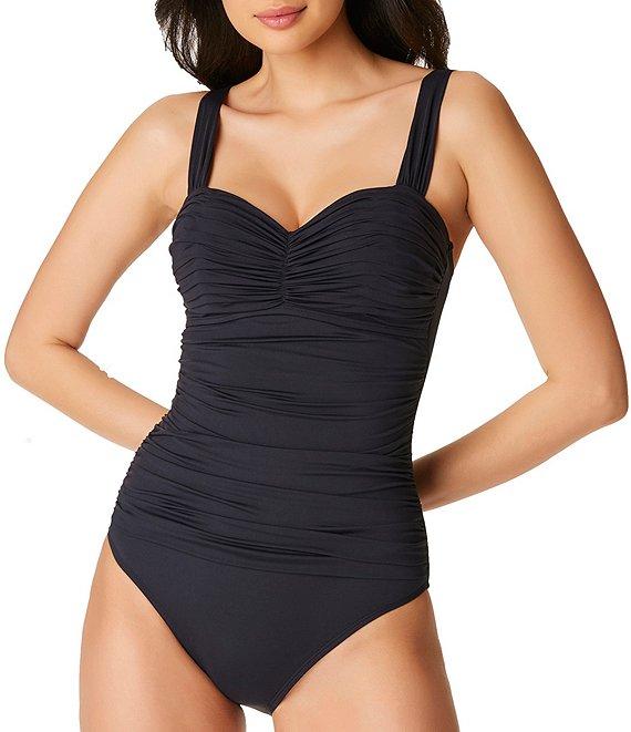 Bleu Rod Beattie Kore Shirred Bandeau Underwire Tank One Piece Ruched Swimsuit Product Image