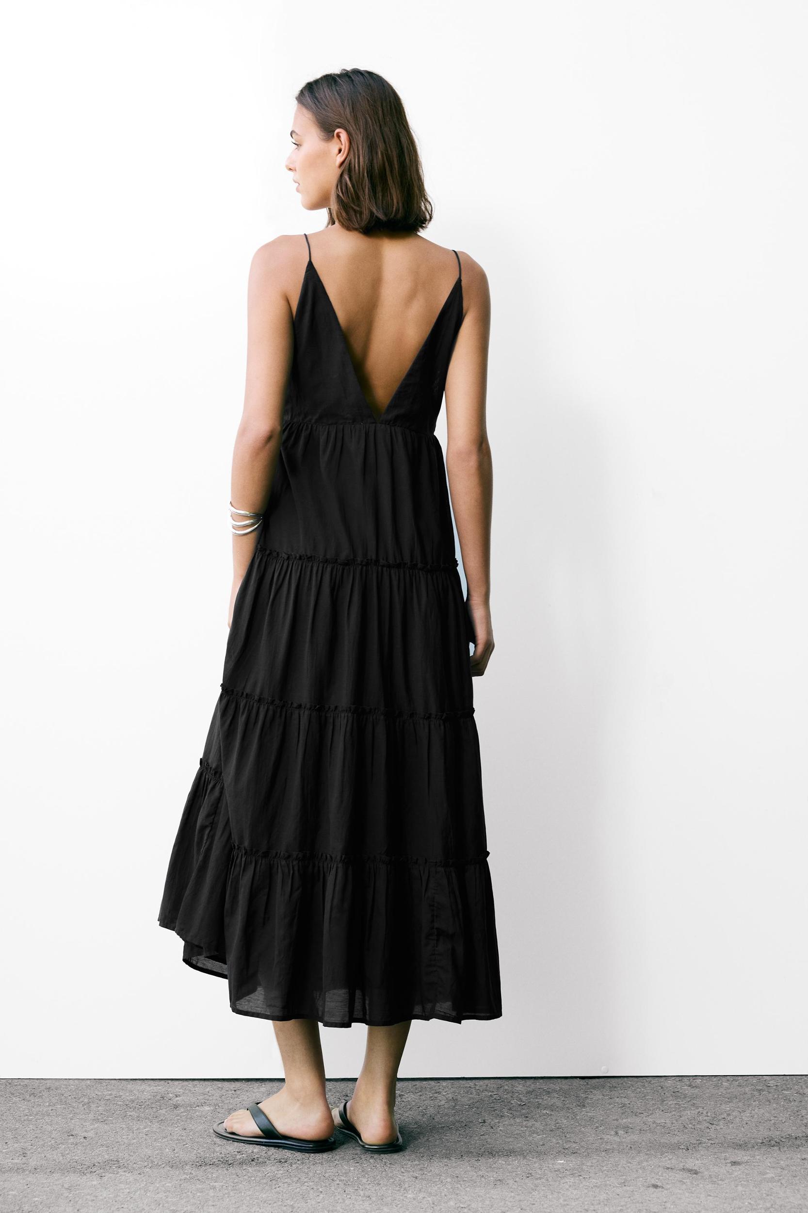 Embroidered strap midi dress Product Image