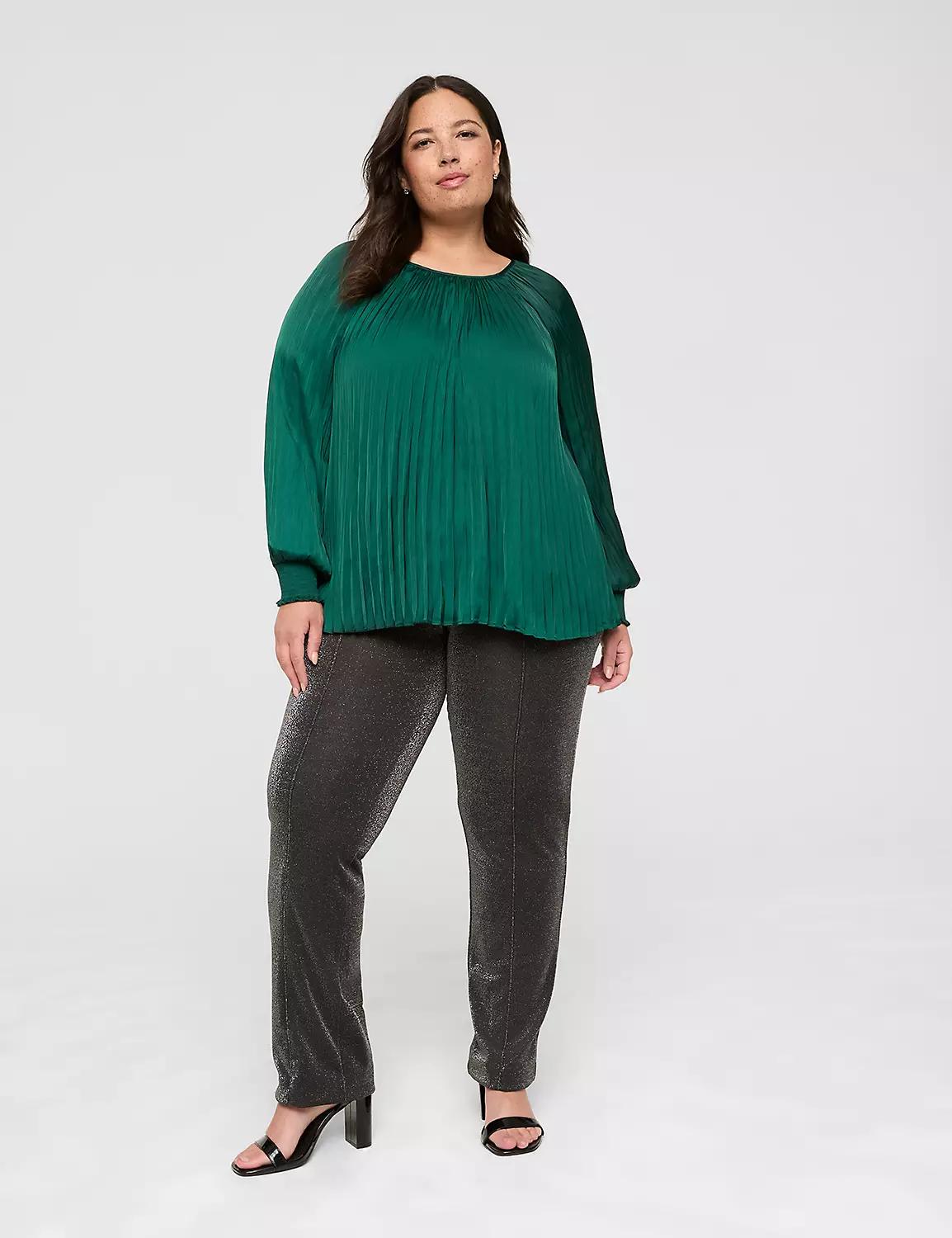 Pull-On Sparkle Ponte Straight Leg Pant Product Image