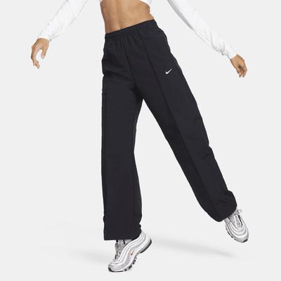 Nike Womens Nike Trend Woven Mid Rise Pants - Womens Black/White Product Image