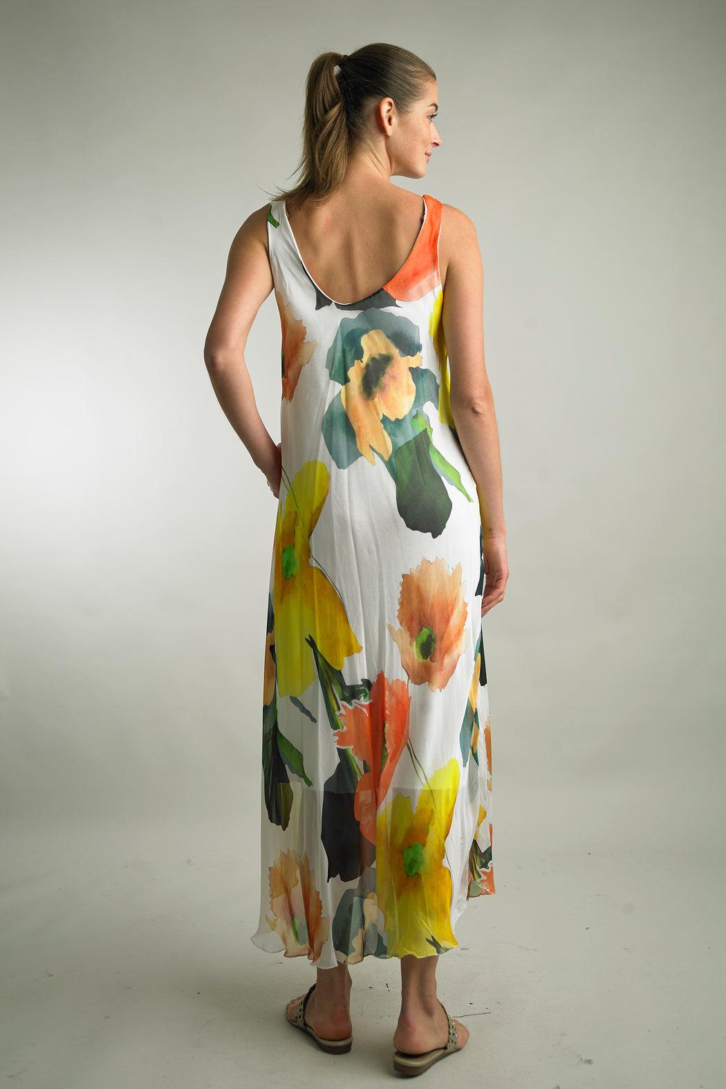 White Floral Tank Dress Product Image