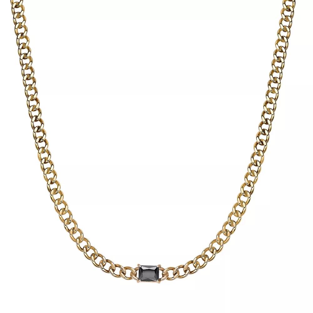 Men's LYNX Stainless Steel Curb Chain Necklace, Size: 22", Gold Tone Product Image