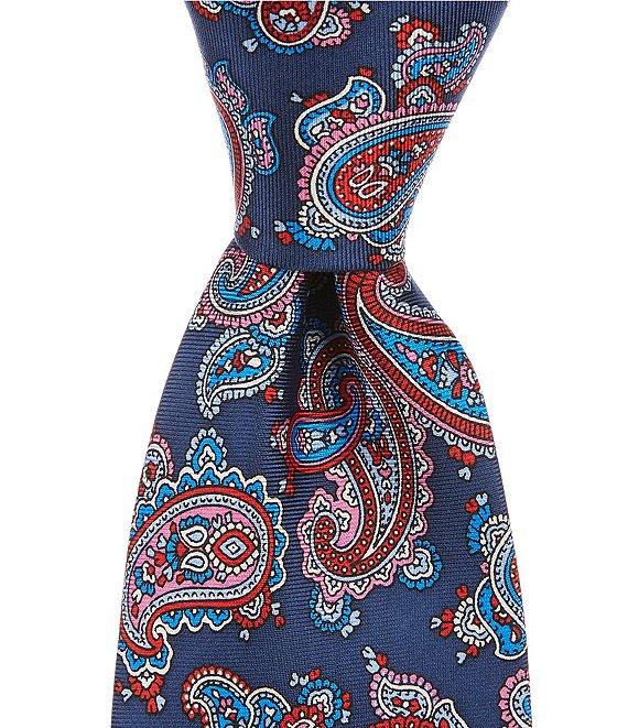 Roundtree & Yorke Paisley Print 3 1/8#double; Woven Silk Tie Product Image