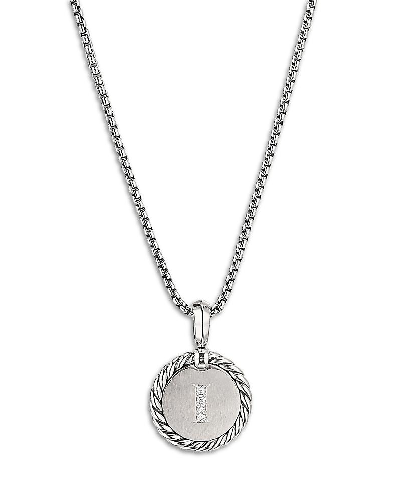 Womens Initial Charm Necklace in Sterling Silver Product Image